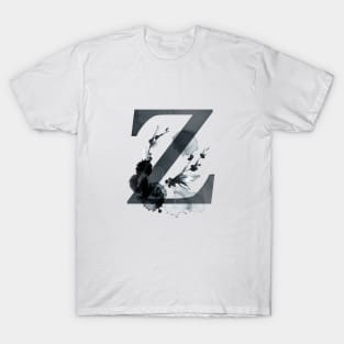 Floral Monogram Z Dark Herbs And Flora T-Shirt